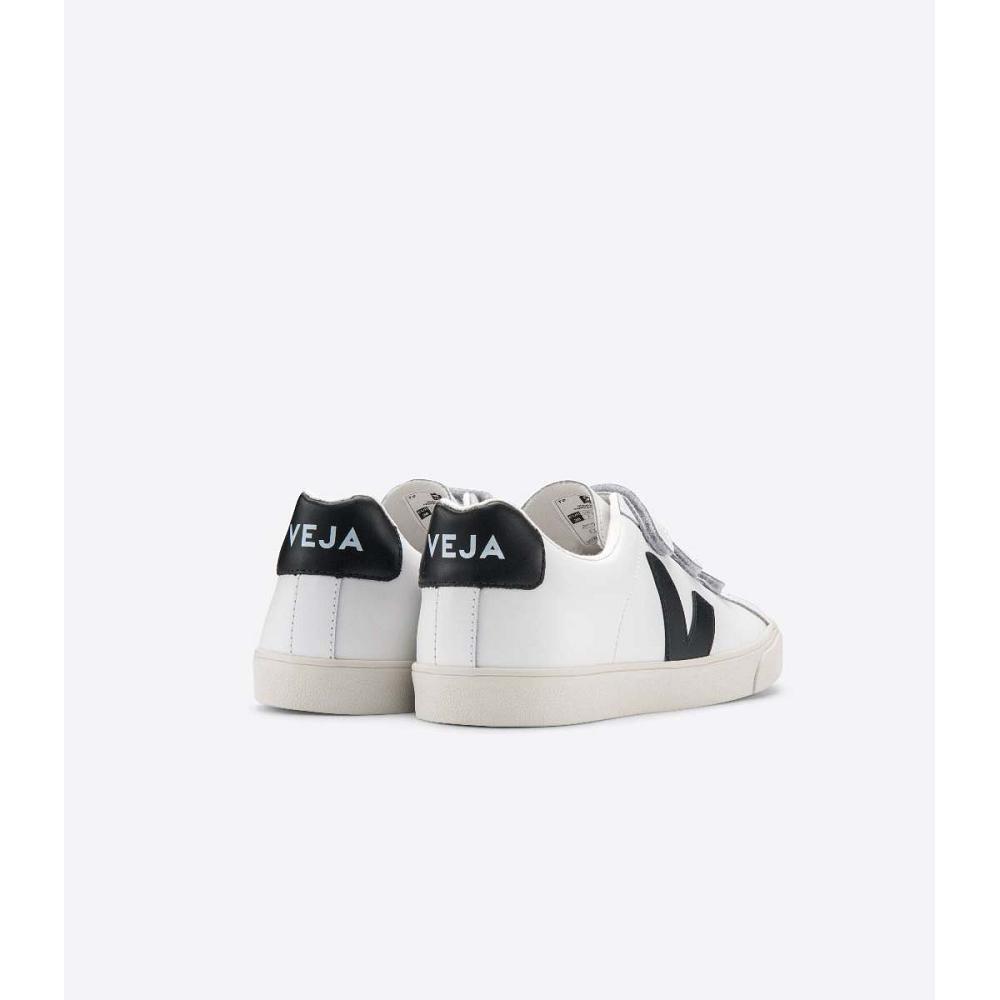 Veja 3-LOCK LEATHER Joggesko Herre White/Black | NO 300NWY